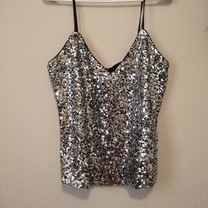 Bardot sequin silver shirt